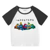 2023 Nueva ropa para niños Camiseta de manga corta de verano para niños y niñas Camisa básica raglán Camiseta de media manga para bebé Top para niños