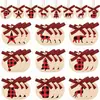 Enfeites de Madeira Xadrez de Natal Chapéu de Natal Meias Árvore dos Desejos Decoração com Xadrez Vermelho e Preto Pingente de Decoração de Feriado