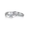 Tonglin Amazon Más Vendido Juego de Anillos Apilables de Plata de Ley S925 de 2 Piezas Combinación para Mujeres Europeas y Americanas Juego de Anillos de Boda con Circonita