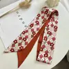 Caja de Regalo Verde de Alta Gama, Pañuelo de Seda Pequeño, Diadema de Verano Versátil para Mujer, Cinta Coreana, Lazo para Ropa, Pañuelo de Seda Largo