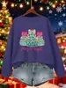 Feliz Navidad, Sudadera para Mujer con Estampado de Árbol Colorido, Casual Cuello Redondo Streetwear, Atuendo de Otoño