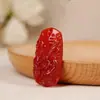 Joyería Qinpei Yin Yang Natural Cinco Elementos Ágata Roja Dragón y Fénix Jade de la Paz Colgante Colgante para Hombres y Mujeres Collar de Pareja