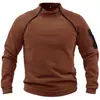 Fabricante Transfronterizo Europeo y Americano Sudadera de Cuello Alto para Hombre Primavera y Otoño Holgada Color Sólido Exterior Cálida y Transpirable Tops Tácticos Venta al por Mayor