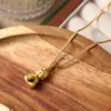 Collar Ruyi Buda Bebé Ojo de Tigre Punto Dorado para Mujer, Nuevo Estilo Chino Retro Versátil Cadena de Suéter de Clavícula de Gama Alta