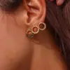 Pendientes de Acero Inoxidable con Círculo Retorcido, Pendientes Semi-Montados para Mujer, Moda Ins Europea y Americana, Simples, de Nicho, Lujo Accesible, Joyería