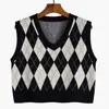 Chaleco Acolchado Corto Reductor de Edad para Mujer en Otoño e Invierno 2025 Dulce Estilo Preppy Chaleco Suéter Tejido con Chaleco Tejido