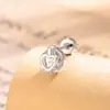 Nuevo Estilo Dulce y Lindo Femenino de Hensen Perforación de Cartílago para Oreja con Corazón Calado Incrustado con Ocho Corazones y Ocho Flechas Zirconita