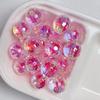 Cuentas saltarinas de 16 mm con corte UV en forma de corazón de caramelo, con agujero recto, para bricolaje, para teléfono móvil, cadena, llavero, accesorios de joyería
