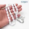 Pulsera Saudí Zanzhu de 10*15 mm, Cuentas de Oración Estilo de Oriente Medio, Color Mixto, Cuentas de Oración Metálicas de Cola Triple