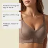 Sujetador push-up Zeriluna con dobladillo ondulado y cierre frontal, hipoalergénico, transpirable, cómodo, sin costuras, moderno, sexy, estilo francés