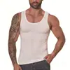 Nailon de Alta Elasticidad, Antiestático, Sin Costuras Transfronterizo, Ropa Moldeadora para Hombre, Camiseta sin Mangas Base de Fitness con Control de Abdomen