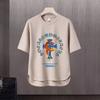 Camiseta de manga corta con estampado de letras de marca de moda de verano para hombre, estilo japonés, informal, holgada, combinable, elegante.
