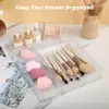 Apertura de moldes transfronteriza juego de varias piezas apilable organizador de cajones de baño transparente para brochas de maquillaje caja de almacenamiento para escritorio de papelería