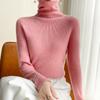 Suéter Gola Alta Feminino Listrado Cor Sólida Uma Linha Pronto Para Vestir Base Manga Longa Slim Fit Tricô 100% Caxemira