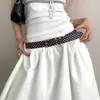 Diseño Estilo Coreano Bloque de Color Estampado de Lunares Cinturón para Mujer con Hebilla Metálica Única, Adecuado para Vestidos y Jeans, Accesorio de Cinturón