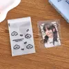 Bolsa autoadhesiva impresa OPP de puntos transparentes estilo ins con diseño de perro de línea de dibujos animados, bolsa pequeña con cierre automático, bolsa para empaque Polaroid