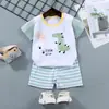 Traje de Manga Corta para Niños Algodón Puro Camiseta de Niño Bebé Verano Ropa para Niños Pantalones Cortos de Niña Ropa de Bebé Ropa de Verano Venta al por Mayor