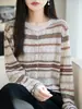 Suéter de Punto Jacquard Fair Isle de Vacaciones Perezosas con Cuello Redondo, Lana Fina, Patrón Geométrico Cálido, Suéter Versátil para Otoño e Invierno