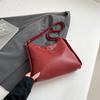 Bolsa de axila de tecido de cor sólida, novidade feminina, 2025, bolsa de ombro casual texturizada, bolsa vintage da moda