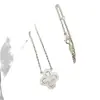 Nuevo Collar de Trébol de Cuatro Hojas Hai Rui Loop de Alta Gama Selección de Influencer Femenina Patrón Completo de Diamante Cadena de Clavícula de Lujo Accesible para Mujer