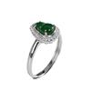 Anillo de calabaza de plata de ley s925 con incrustaciones de jade calidad A, anillo abierto simple de moda para mujer, combina con todo