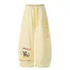 Pantalones de Chándal a Rayas Retro Americanos con Estampado de Perros para Mujer, Nuevo Estilo Primavera 2026, Corte Holgado, Caída Suave, Adelgazantes, Pantalones Casuales de Street Dance