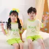 Ropa de Verano para Bebés Niños Niñas Algodón Puro Nuevo Estilo Conjunto Ropa para Casa Pantalones Cortos