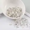 Lote 2x cuentas de tubo espiral de 6 mm 3 tubos retorcidos de vidrio plateado materiales para joyería hecha a mano con cuentas de arroz DIY