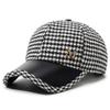 Otoño e Invierno Nuevo Gorra de Béisbol para Mujer para Exterior Cálida a Prueba de Frío Moda Pata de Gallo Británica Gorra de Calidad Combinable