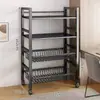 Cesta de Verduras Almacenamiento de Verduras Engrosado Multicapa Multifuncional para el Hogar Estante Móvil Estante de Almacenamiento Estante de Almacenamiento para Cocina Modelo de Pie