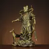Figura de latón de Erlang Shen, Estatuas de latón de Yang Jian y Perro Celestial, Muebles y Adornos de Adoración, Erlang Shen, Yang Jian