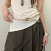 Cinturón Tejido Hecho a Mano Estilo Étnico Retro para Mujer, Cinturón con Hebilla Metálica Estilo Artístico, Combinado con Jeans, Accesorio Decorativo, Moderno