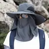 Chapéu de Proteção Solar para Homens, Chapéu de Pesca de Proteção UV de Verão, Cobertura Facial, Chapéu de Pescador com Cobertura Total, Chapéu de Sol para Proteção Solar ao Ar Livre