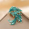 Broche de pena com diamante de moda 2022 para mulheres, pino de terno de temperamento simples, fivela fixa, corsage de temperamento, atacado