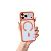 Capa de celular anti-queda dois em um fosca semitransparente adequada para Apple 17ProMax, capa protetora simples Magsafe