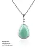 Pingente de Cristal Natural em Forma de Gota d'Água Transfronteiriço com Corrente de Clavícula de Cobre Cravejada de Diamantes, Colar de Cristal de Ametista Natural em Forma de Gota d'Água