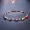 Zhen Rong AliExpress 3,3 quilates Cor Safira Pulseira Banhada a Ouro 18K Cor Pulseira de Gema