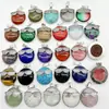 Moda nova joia liga inlay pedra preciosa natural Cristal ágata pedra bruta olho pingente colar joia