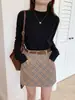 Camiseta interior para mujer, otoño e invierno, top elegante para llevar debajo, suéter de punto de nuevo estilo, suéter de cuello semi-alto, talla única