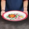 Bandeja de melamina Dupla Felicidade Vermelha esmaltada imitação festiva para restaurante hotel casamento louça prato vintage disco de plástico