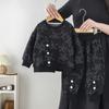 2025 Verano Nuevo Traje de Sudadera Casual Coreano para Niños y Niñas 1-5 Años Ropa Deportiva para Niños Set de Dos Piezas para Bebé