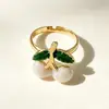 Anillo esmaltado multicolor al por mayor nuevo serie de esmalte dulce fresco moderno versátil anillo de acero inoxidable