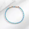 Nuevo brazalete rectangular turquesa azul de lujo ligero transfronterizo para mujer, joyería exquisita de alta gama, suministro de Amazon, venta al por mayor del fabricante
