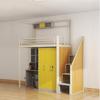 Cama de Apartamento Universitario Escalera de Dos Peldaños Personal Escolar Estudiante de Posgrado Cama de Dormitorio Mesa Inferior Combinación Integrada