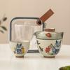 Juego de té portátil para acampar al aire libre, juego pequeño para preparar té, taza de té express del año del dragón, una olla, una taza
