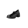 Estilo universitário sapatos Mary Jane de couro de cordeiro com sola grossa JK sapatos pequenos de couro Outono 2026 salto alto plataforma bico redondo couro genuíno tira única sapatos femininos