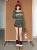 Saia Xadrez Cor de Café Estilo College 2026 Novo Modelo de Primavera para Mulheres, Cintura Alta, Corte Justo, Petite, Curta Plissada Linha A