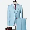 Comercio Exterior Nuevo Traje Casual de Negocios para Hombre Tres Piezas Dos Botones Coreano Corte Delgado Traje para Novio Traje de Hombre