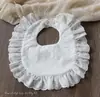 Babero de Encaje Grueso Coreano con Bolsillo para Bebé Niña Impermeable Bonito Bordado en Forma de U de Princesa Toalla para Saliva