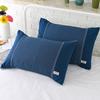 Funda de almohada de jacquard de algodón puro, funda de almohada individual de gasa de tres capas, antideslizante, absorbente de sudor, teñido reactivo, transpirable para casas de huéspedes